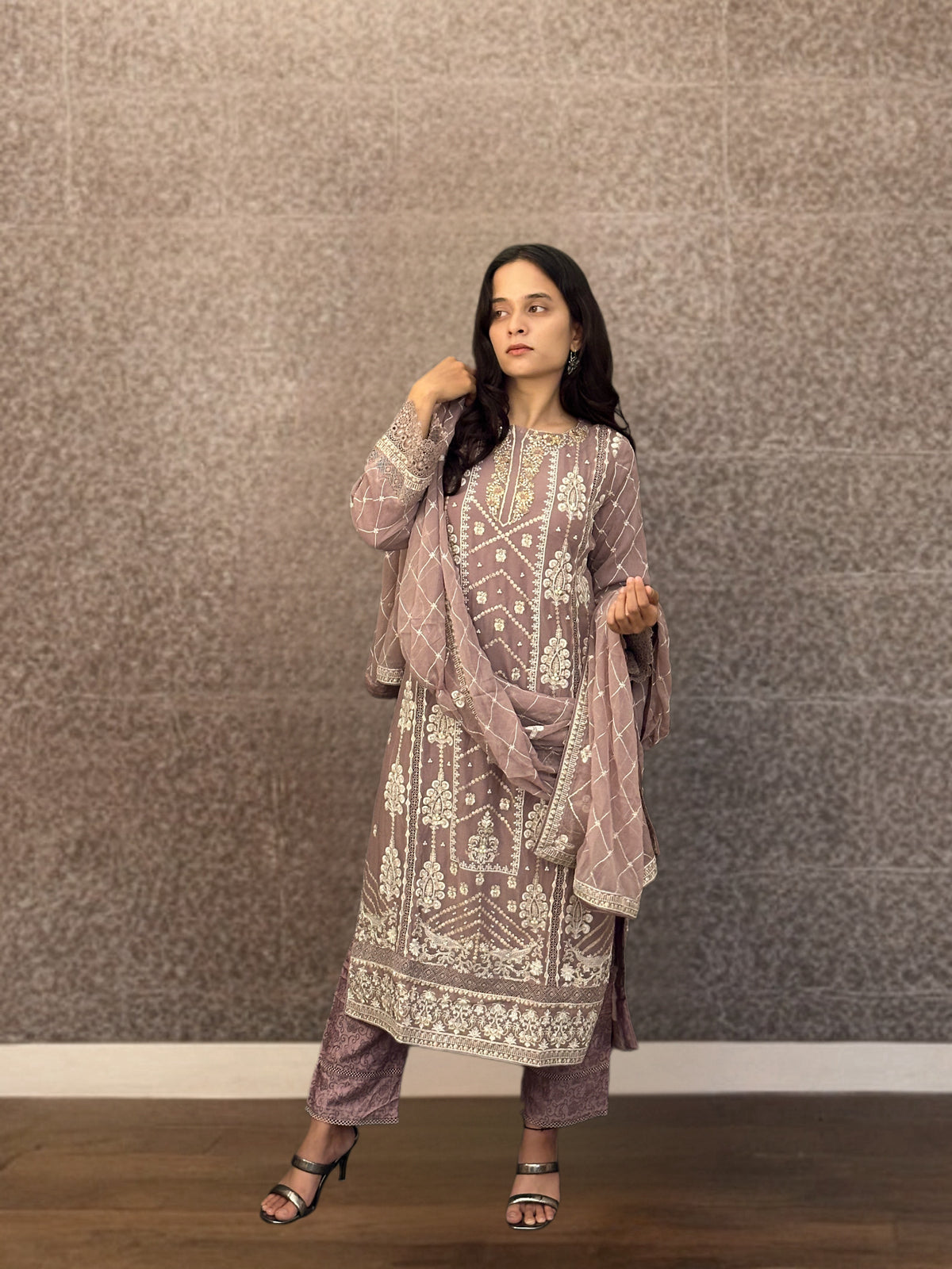 Lavender Regal Ensemble - The Bangalorean Darzi