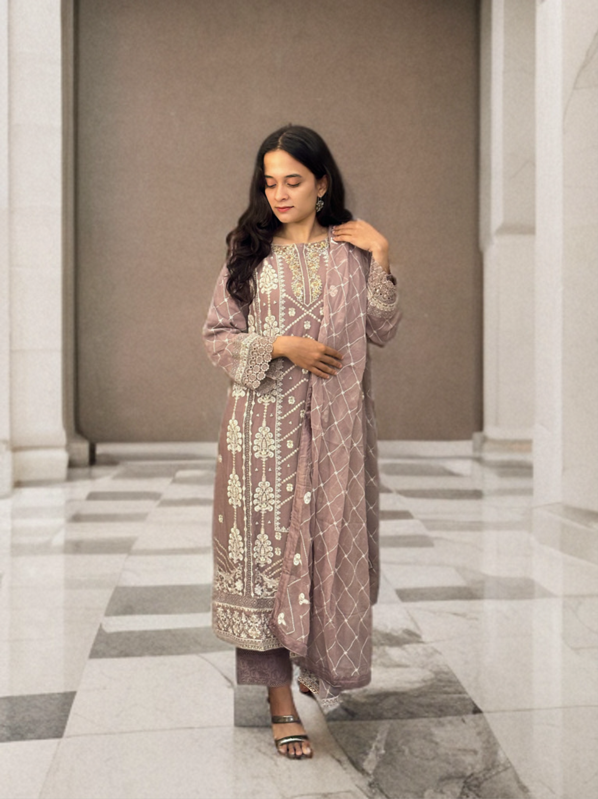 Lavender Regal Ensemble - The Bangalorean Darzi